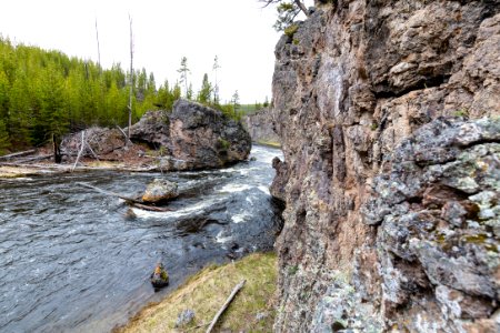 View of the Firehole River along Firehole Canyon Dirve photo