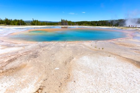 Lost mask and Turquoise Pool in Midway Geyser Basin