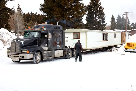 Removing outdated employee housing trailers from YACC camp in Mammoth Hot Springs