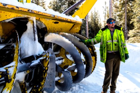 Brian B.  (Engineering Equipment Operator) with the rotary blower