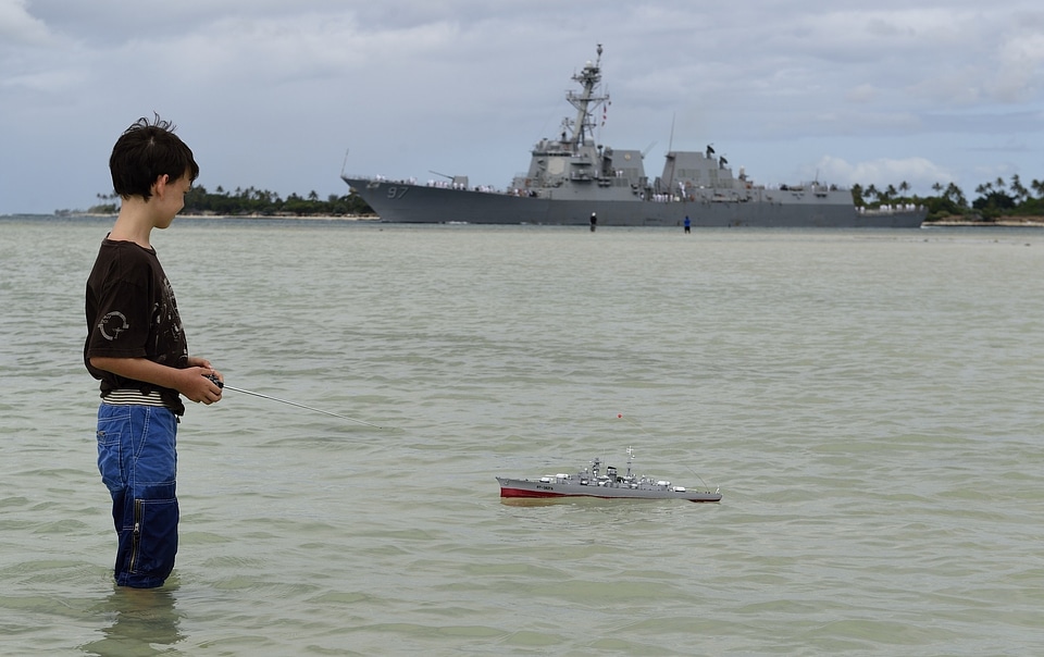 Contrast navy ship