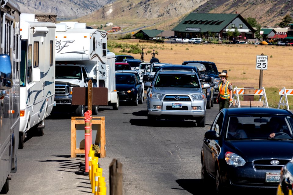 Ranger directing traffic at North Entrance (3) photo