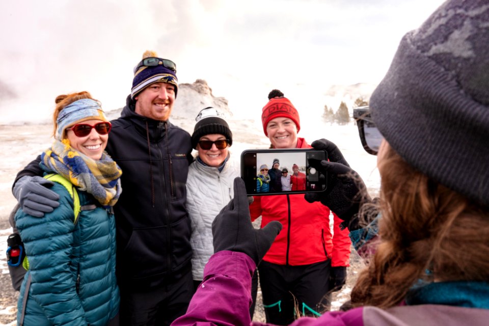 Group photo at Castle Geyser
