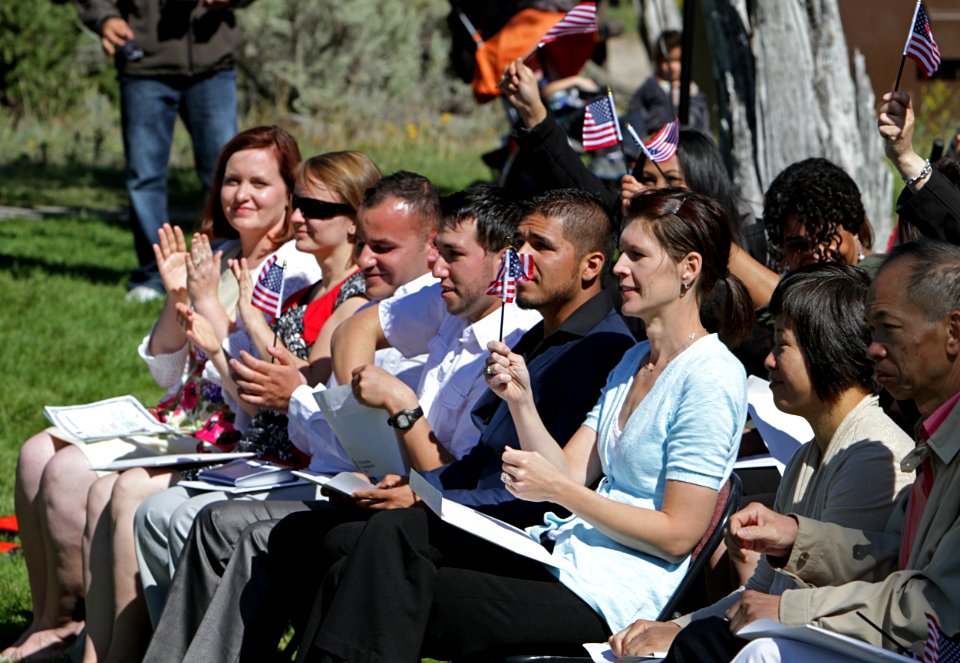 Naturalization Ceremony at Mammoth Hot Springs in Yellowstone National Park