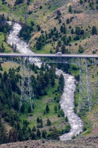 Gardner River and bridge from Moutn Everts