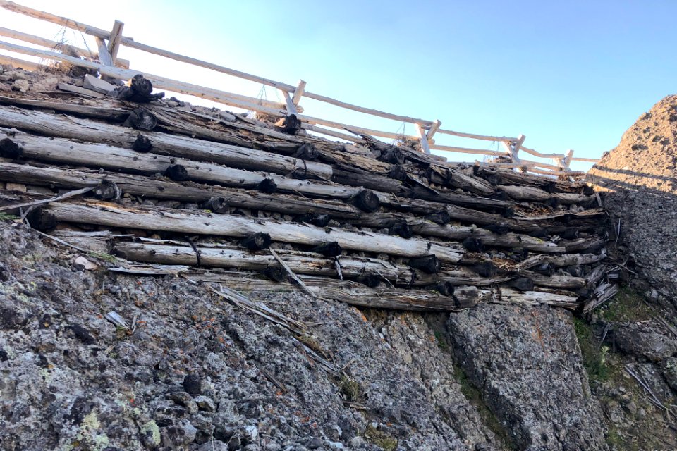 Rotten crib wall on Mt. Washburn