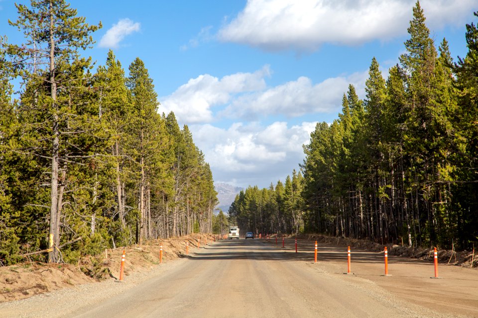 Road construction between Fishing Bridge and Sedge Bay