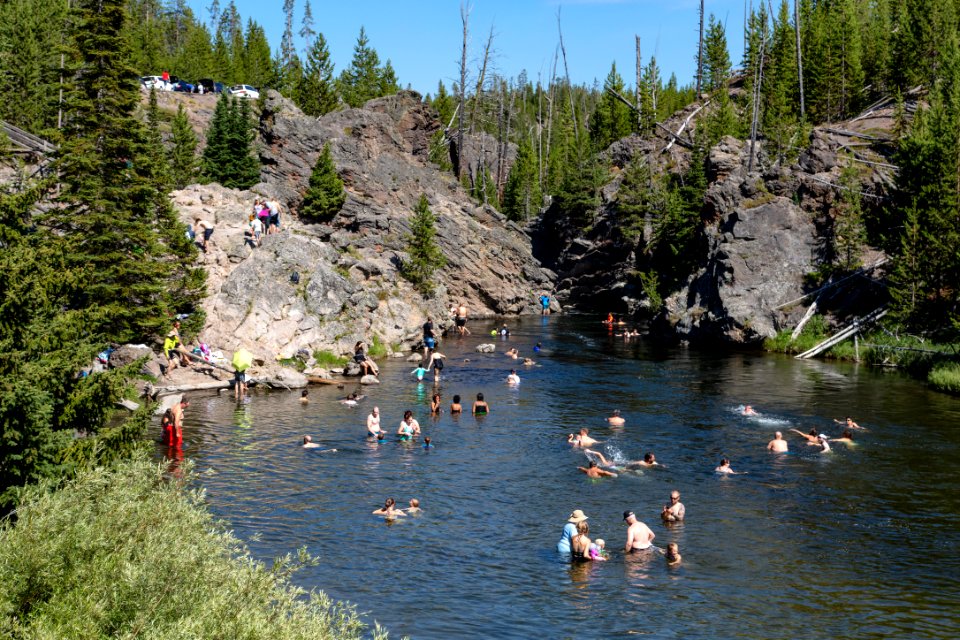 People enjoying Firehole Swimming Area (4)