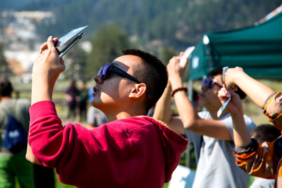 Scenes from the August 21, 2017 eclipse in Mammoth Hot Springs