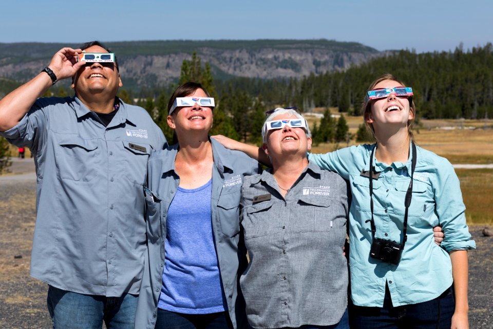 Scenes from the 2017 eclipse at Old Faithfuul