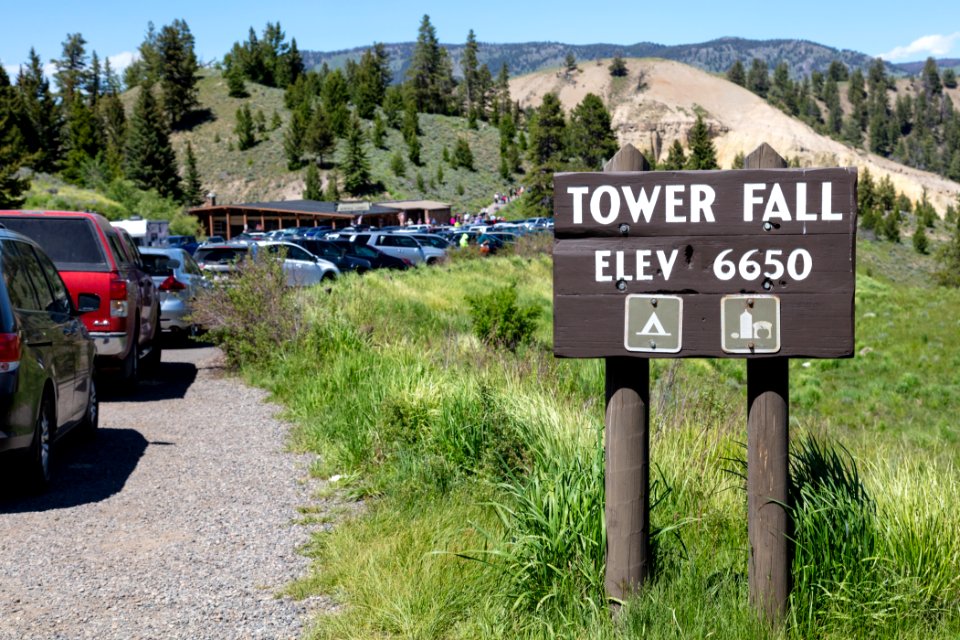 Tower Fall northbound sign