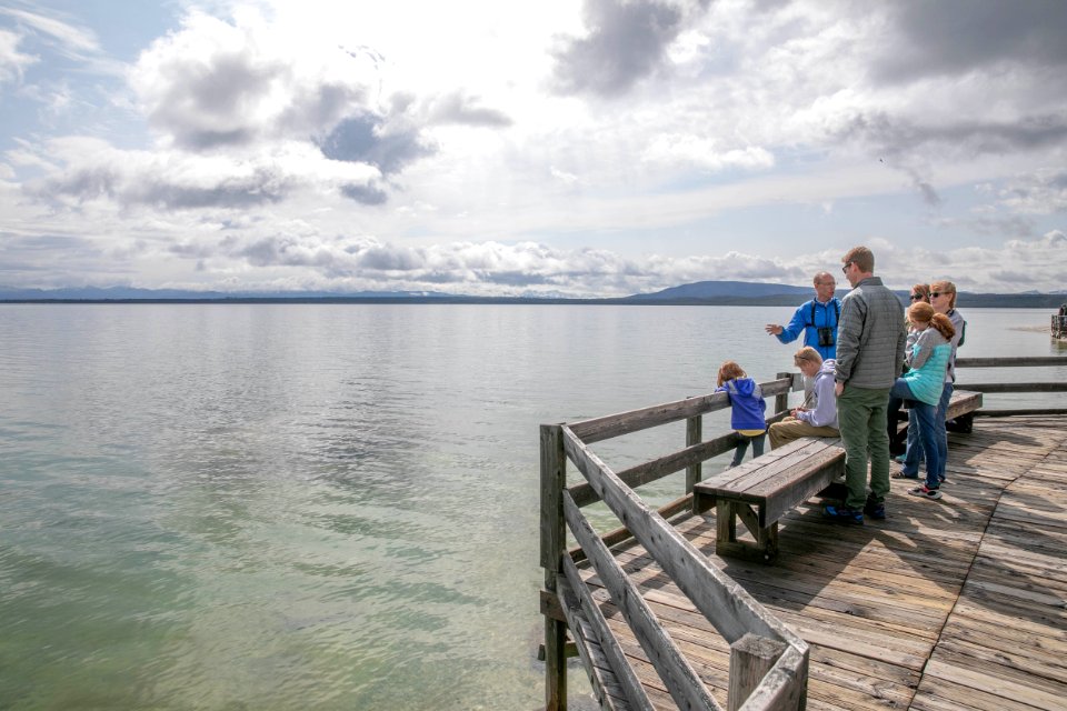 Commercial guide talking about Yellowstone Lake