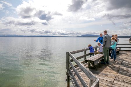 Commercial guide talking about Yellowstone Lake