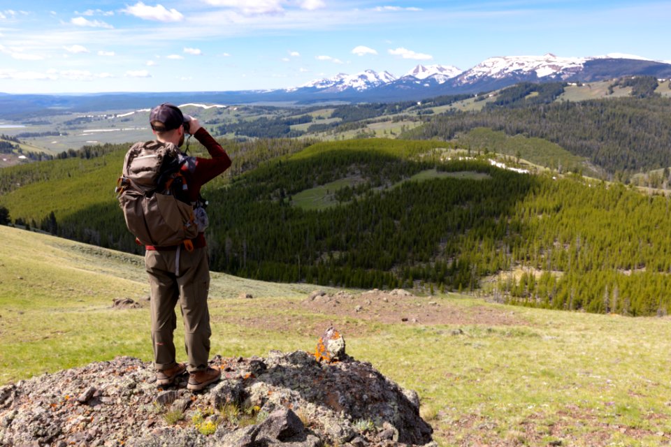 Glassing a hillside along the Sepulcher Mountain Trail