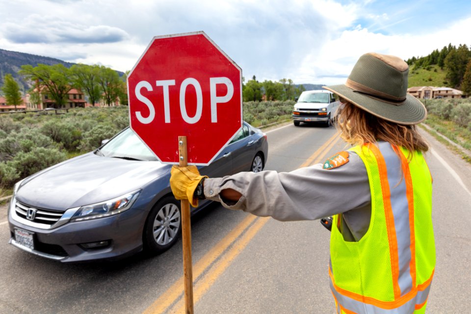 Special projects crew repair the road surface at the Mammoth three-way intersection (9)