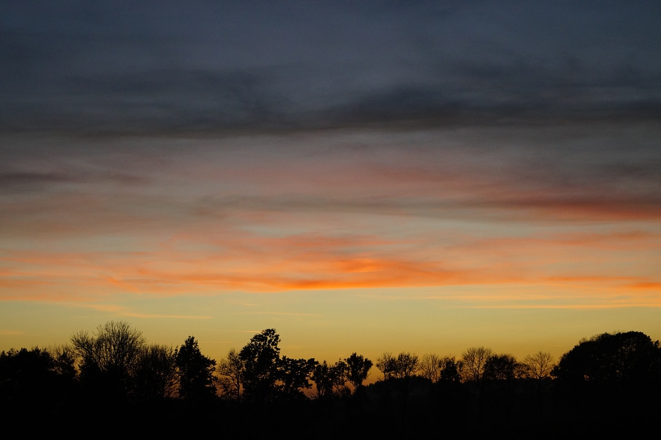 Evening sky sun field photo