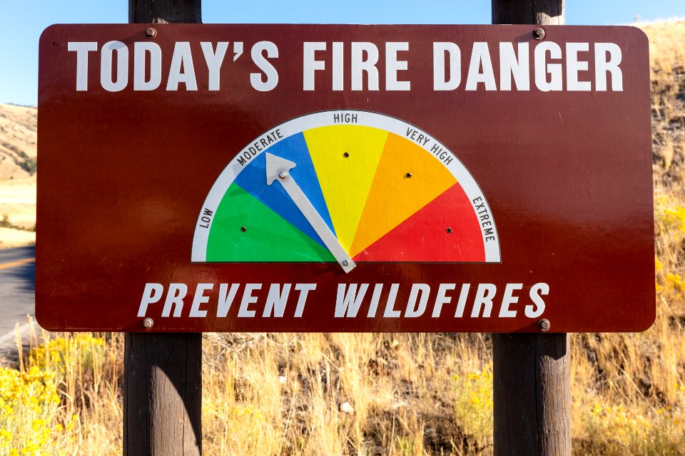Fire Danger sign at Moderate
