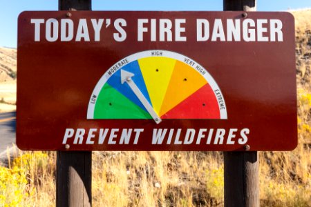 Fire Danger sign at Moderate