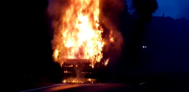 Nu Venture Bus Fire East Peckham Driver OK Bus was not in service. Feel free to share CC Licence