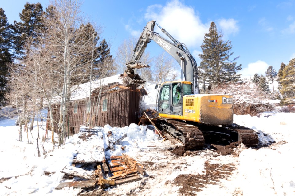 Demolishing a building in YACC camp (2)