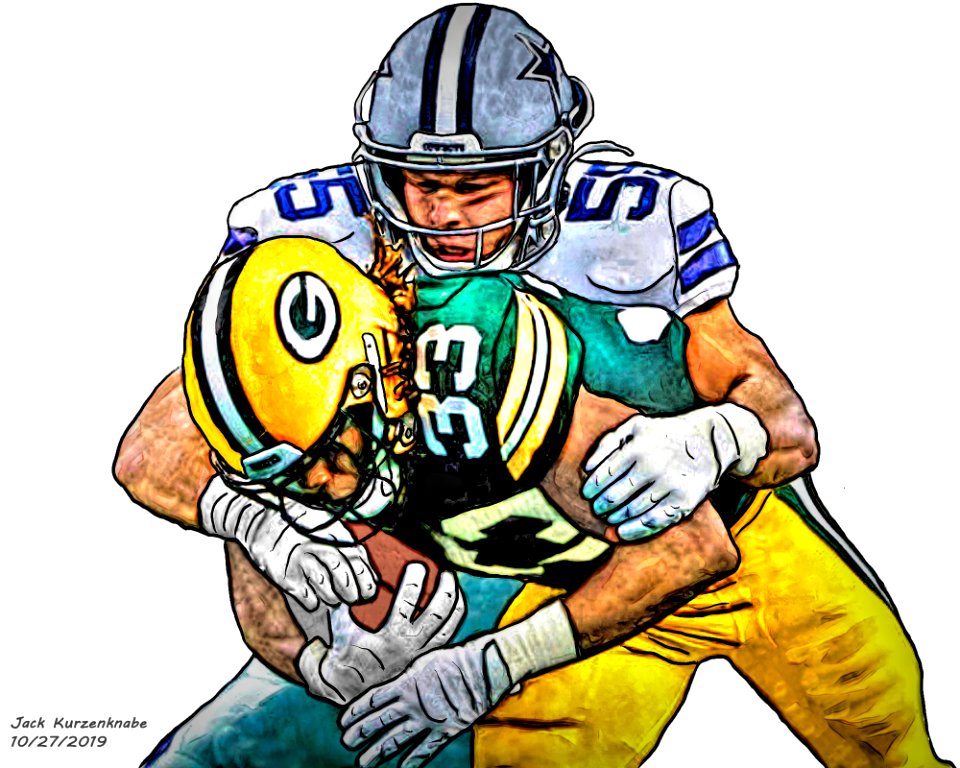 Green Bay Packers  Aaron Jones - Dallas Cowboys Leighton Vander Esch