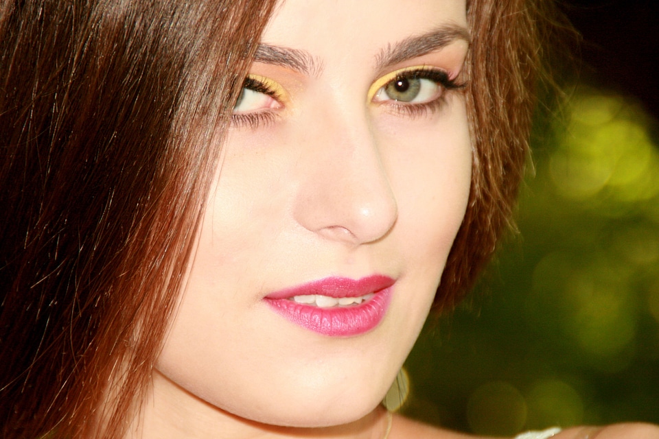 Long hair seductive smile