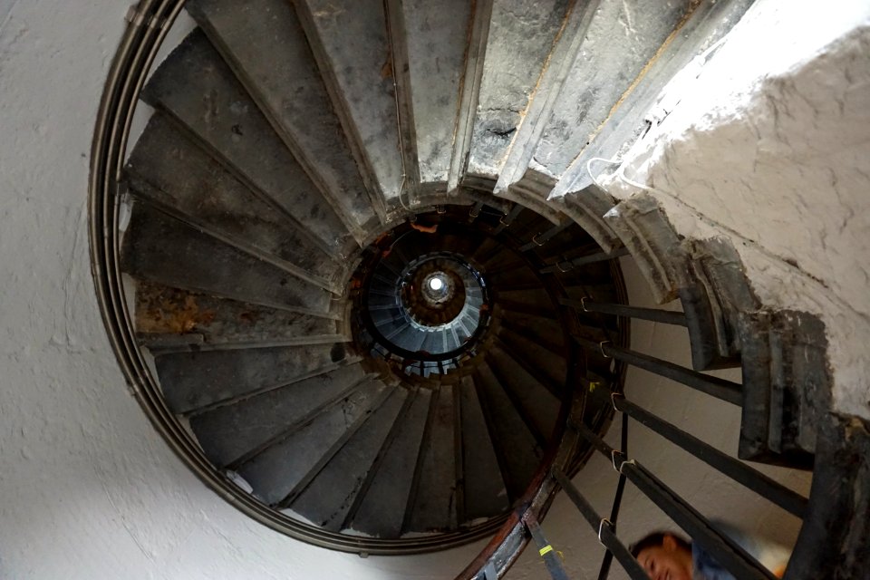 Inside the Great Fire of London Monument. The top is hollow as it was once used as an observatory. Plans are in place to open up the scientific basement level.