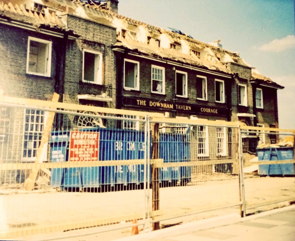 The Downham Tavern demolition in the 90s. Once the largest public house in The United Kingdom