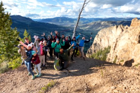 InstaMeet group hiking up Bunsen Peak Trail photo