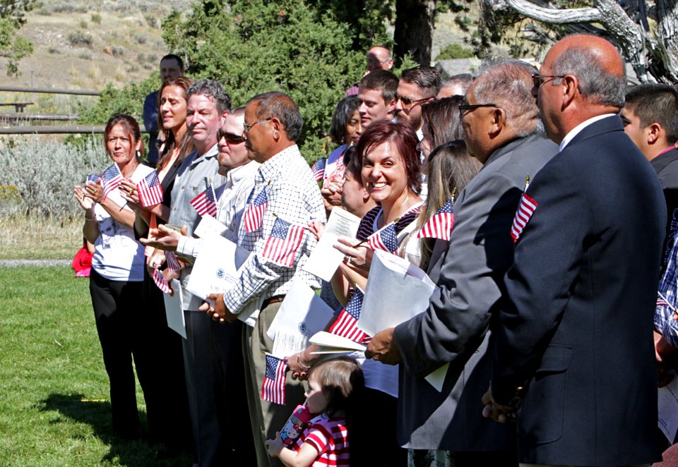 Naturalization ceremony in Mammoth Hot Springs