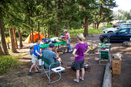 Cooking dinner in the Tower Campground