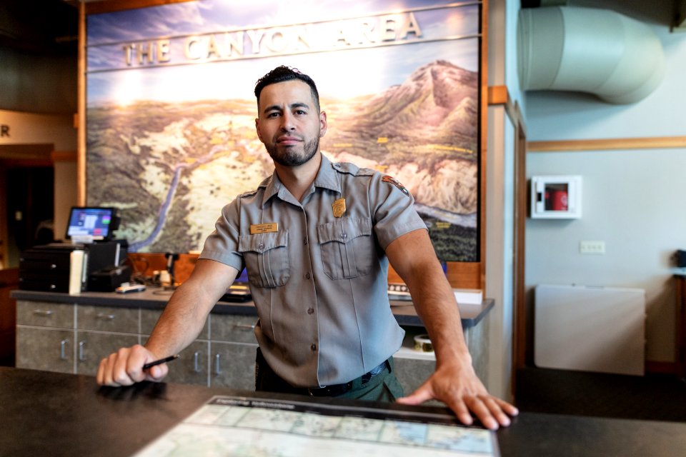 Ranger Francisco at the Canyon Visitor Education Center