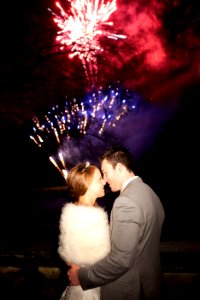 Winter Wedding Fireworks