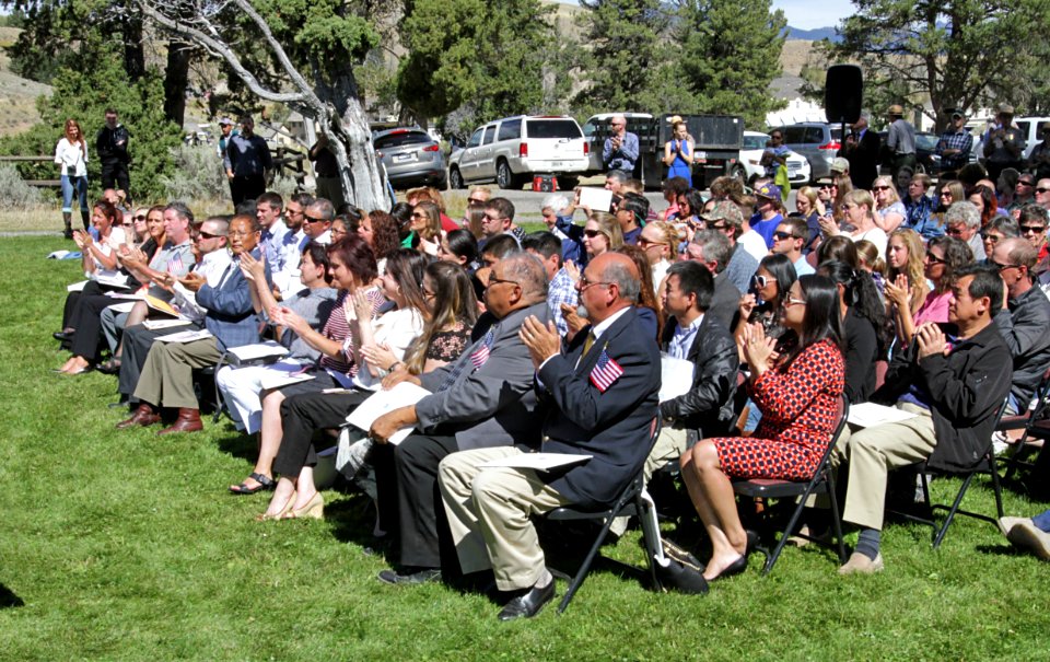 Naturalization ceremony in Mammoth Hot Springs