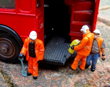 Drilling out a broken platform on a RM bus. It took them an hour to remove the broken section. The bus was back in service the next day!