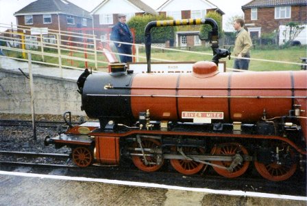 RIVER MITE visiting The Romney Hythe & Dymchurch Railway from The Ravenglass and Eskdale Railway in 1997