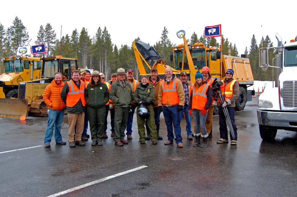 WYDOT Crews and NPS Staff at South Entrance