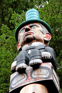 KETCHIKAN, AK, SAXMAN VILLAGE -old totem pole of Wm Seward