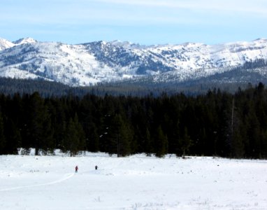 Skiers on Fawn Pass Trail photo