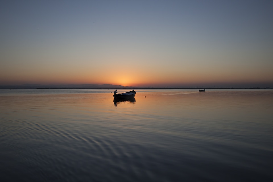 Ocean boat fisherman photo