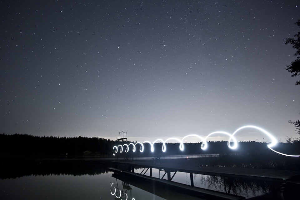 Diving platform night