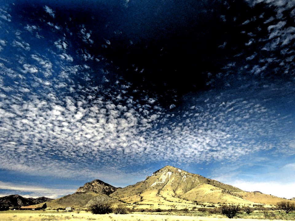 HUACHUCA MTS, Montezuma Pass (3-22-2020) -05 bob thompson peak - PHOTOSHOP WATERCOLOR