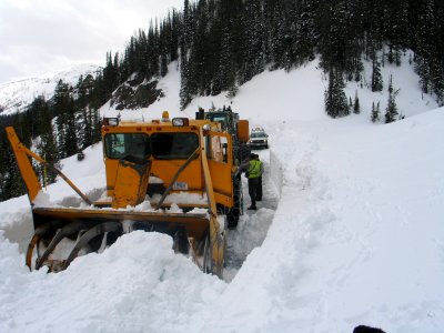 Looking down in the cut on Sylvan Pass