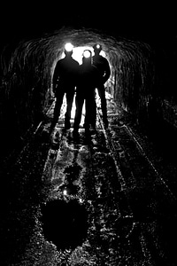 Head lamps researchers mining photo