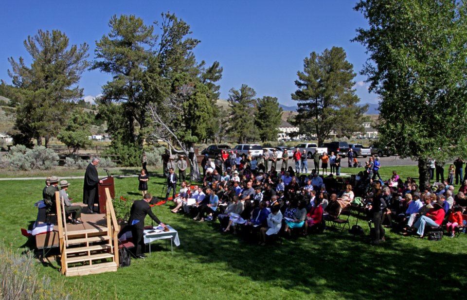 Naturalization Ceremony at Mammoth Hot Springs in Yellowstone National Park