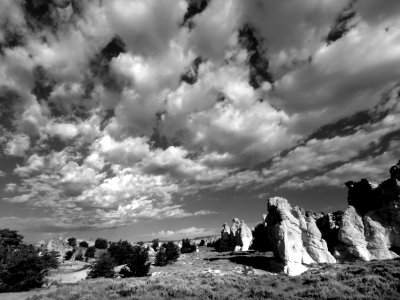 ROCKS & SKY (7-15-2019) castle garden rock art site, fremont co, wy -10 BW photo