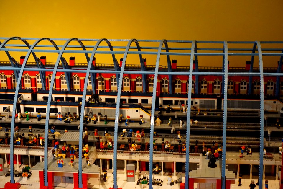 St Pancras Station made of Lego. On display at Hall Place Bexley.