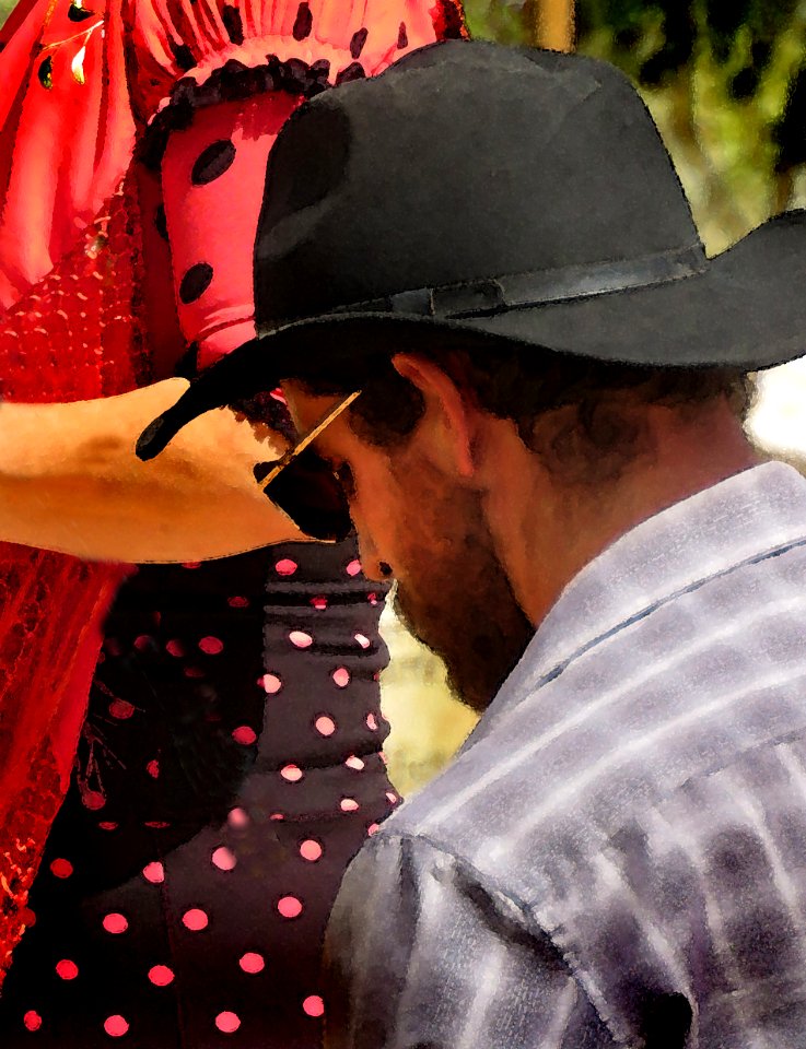 BORDERLAND FESTIVAL 2019 - Coronado National Memorial -50 - Derren Crosby of Maha Via Flamenco - PHOTOSHOP WATERCOLOR