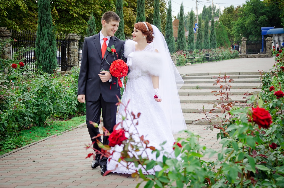 Bride stroll just married