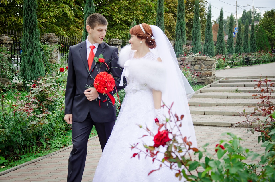 Bride stroll just married
